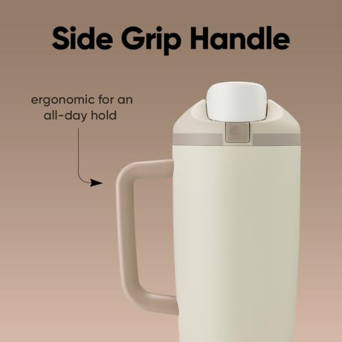 Owala FreeSip Tumbler - Stainless Steel - 40-oz. - Tan (Lightly Toasted) - color: Lightly Toasted, size: 40 Ounces