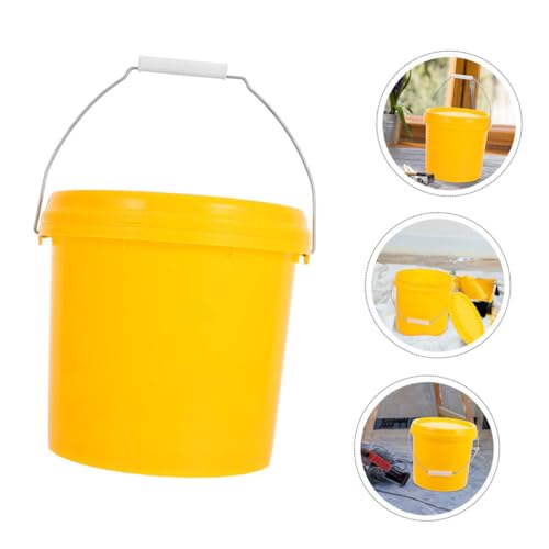 Heavy Duty Plastic Bucket with Lid Portable Water and Food Storage Container for Household Use Leak Resistant Design Space Saving Stackable Pail with Handle Versatile