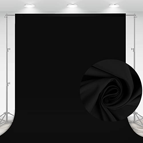 10 x 7 FT Black Backdrop Background for Photography, High Density Polyester Fabric Pure Black Photo Backdrop Curtain Screen Collapsible Seamless for Photoshoot Portraits Party Video Studio - color: Black, size: 7 X 10 FT