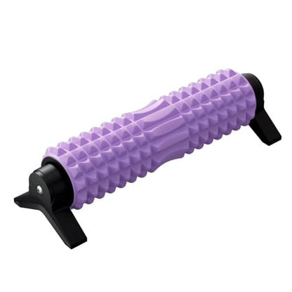 RUNWE Foam Roller with Stand - Bracket Foam Roller for Back Pain, 21 inch Trigger Point Deep Tissue Massage Roller, Medium Density Grid Bracket Foam Rollers, Leg Roller for Muscles Deep Tissue - color: Purple