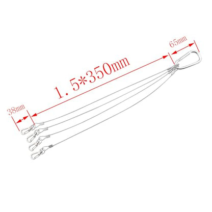 CHENJIN 2PCS Stainless Steel Plant Grow Light Hanging Rope Silver 1.5x350mm Wire Rope Hanger for Flower Pots Light Emitting Diode Grow Light Aquarium Light Hanging Rope Holder