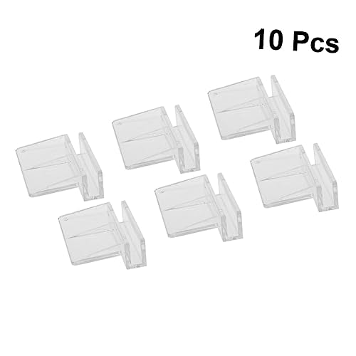 Happyyami Fish Tank Lid Aquarium Cover Bracket 10pcs Plastic Aquarium Support Frame 5-6mm Glass