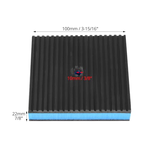QWORK Heavy-Duty Rubber Anti-Vibration Pads, Pack of 4, 4" x 4" x 7/8" Shock Absorbing Pads