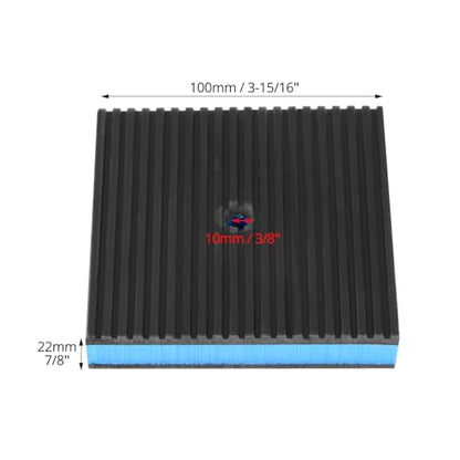 QWORK Heavy-Duty Rubber Anti-Vibration Pads, Pack of 4, 4" x 4" x 7/8" Shock Absorbing Pads