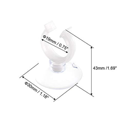 uxcell Aquarium Suction Cup Clips Airline Tube Holders Clamps for Fish Tank Clear 19mm 20Pcs - size: 19mm