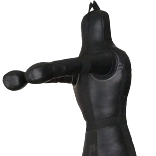 harayaa Boxing Dummy Martial Arts Training Wrestling Dummy Punching Dummy Canvas Cover Unfilled Suitable for Adults Grappling Practice Home Gym Fitness Dojo - color: 170cm Black