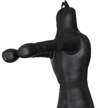 harayaa Boxing Dummy Martial Arts Training Wrestling Dummy Punching Dummy Canvas Cover Unfilled Suitable for Adults Grappling Practice Home Gym Fitness Dojo - color: 170cm Black