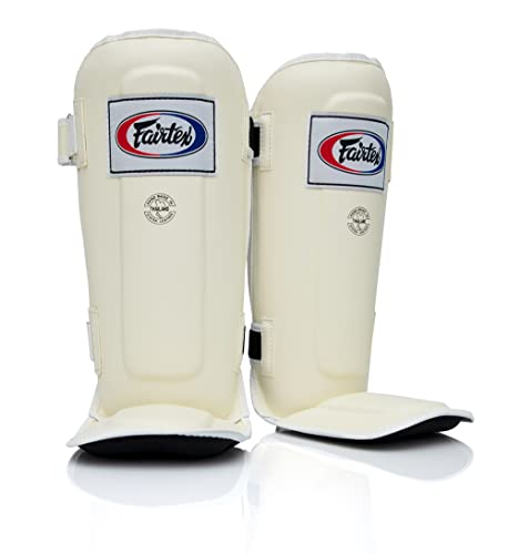 Fairtex SP3 Lightweight Shin Guards, Muay Thai MMA Avoid Shin Splints Gear - color: White, size: Medium