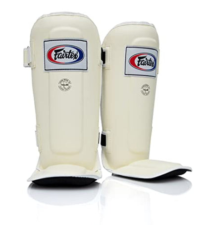 Fairtex SP3 Lightweight Shin Guards, Muay Thai MMA Avoid Shin Splints Gear - color: White, size: Medium