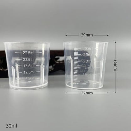GSHLLO 10 Pcs 30ml Clear Liquid Measuring Cups Small Plastic Graduated Beakers Epoxy Resin Mixing Cups Kitchen Cooking Beaker Cups Transparent Lab Measure Tools for Science Experiment