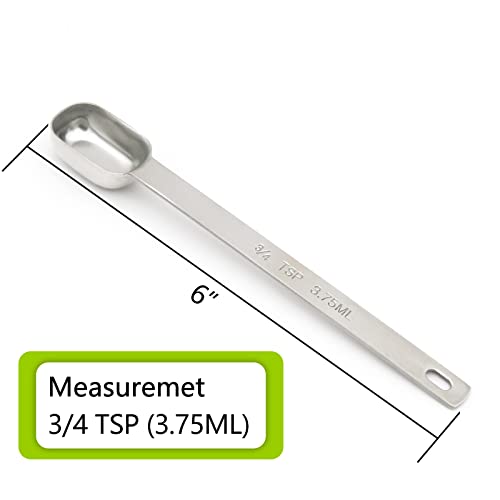 3PCS 3/4tsp (1/4tbsp, 3.75ml) Single Measuring Spoon, Stainless Steel Long Handle Individual Teaspoons Only - size: 3/4tsp|1/4tbsp|3.75ml|1/8oz