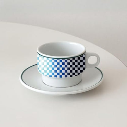 PLIGREAT 5 Pcs Vintage Plaid Underglaze Transfer Paper, 20.5x14.6in Blue Ceramic Decals Chessboard Under Glaze Transfers Art DIY Sticker for Pottery Enamel Decals DIY Handicraft Supplies - style: Plaid