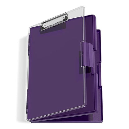 Hongri Clipboard with Storage, Purple 8.5 x 11 Clip Board, Dual Compartmen - color: Purple