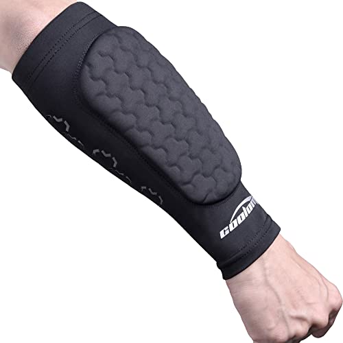 COOLOMG Football Forearm Pad with Stick Grips - color: Black Single, size: Medium