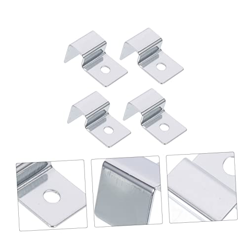 4Pcs Stainless Steel Aquarium Lid Support Clips Sturdy Fish Tank Cover Brackets for Easy Maintenance and Cleaning Compatible with Thick Glass Tanks