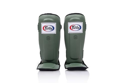 Fairtex SP3 Lightweight Shin Guards, Muay Thai MMA Avoid Shin Splints Gear - color: Green Olive, size: Small/Kids