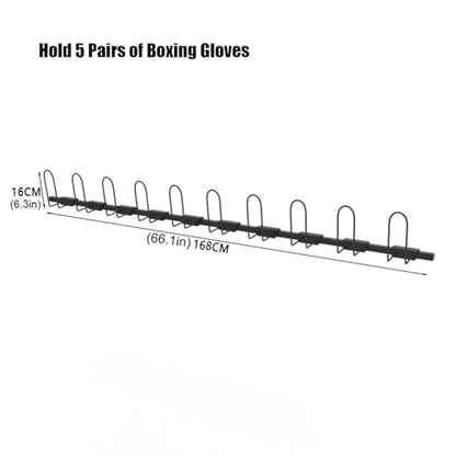 Boxing Gloves Organizer Rack, Boxing Gloves Display Stand Holder, Boxing Gloves Dryer, Wall Mounted Steel Hanging Hooks for Storage Kickboxing, Muay Thai, MMA Training Gloves(66in/168cm - Hold 5 Pairs - size: 66in/168cm - Hold 5 Pairs of Gloves