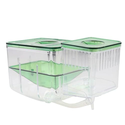 DECHOUS Transparent Acrylic Fish Tank Breeding Box Isolation Incubator for Aquarium Fish Fry Protection Self Guided Flow Hatching Case for Guppy Shrimp Fry Survival and Small Acclimation