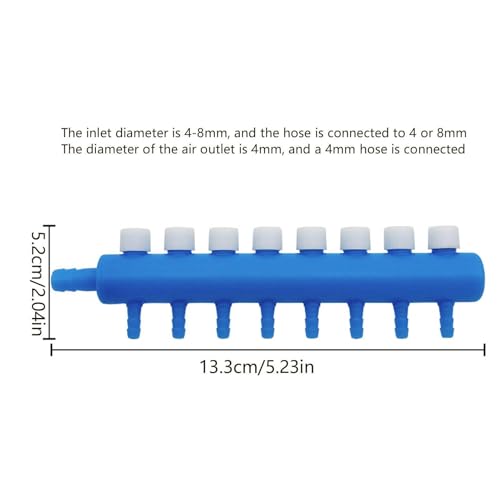 Fish Tank Air Control Valve - Aquarium Air Tubing Valves | Aquarium Airs Splitter, Fish Tank Airs Splitter, Aquascaape Oxygen Supply Adjuster Lever, Airline Tube Connector, Bubble Pump Distribution - size: 8 heads