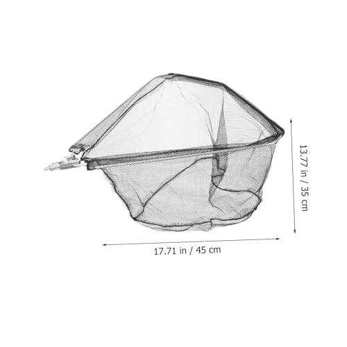 Toyvian Portable Detachable Fishing Net Head Stainless Steel Solid Mesh Basket Lightweight Fish Friendly Catching Tool for Lakes Rivers and Boats Compact Replacement Net for