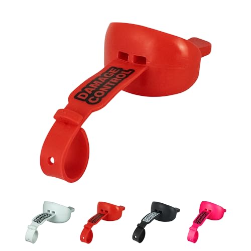 DAMAGE CONTROL Pacifier Football Mouth Guard – Permanent Strap – Red - color: Red