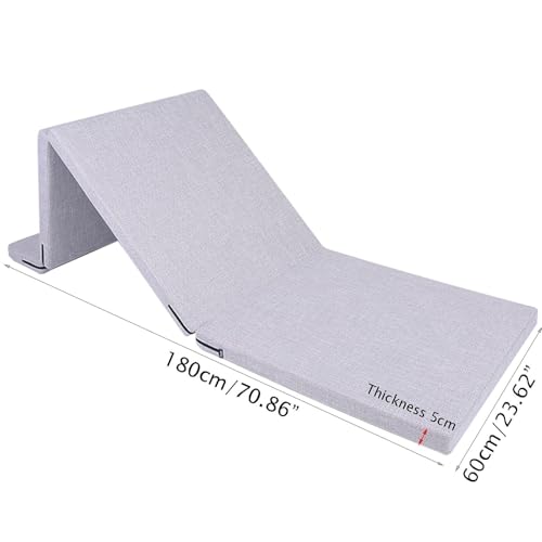 Four-Fold Folding Gymnastics Mat – 60x180cm, 5cm Thick Linen Fabric Exercise Mat, Non-Slip, Portable for Yoga, Dance, Martial Arts, Home Gym, and Tumbling - size: Gold-2