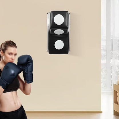Wall Mount Punching Bag – Space-Saving Boxing Training Equipment for Hooks, Uppercuts & More (15.7x11.8x27.5in) - Durable PU, EVA, Steel Design for Home Gym - color: Black