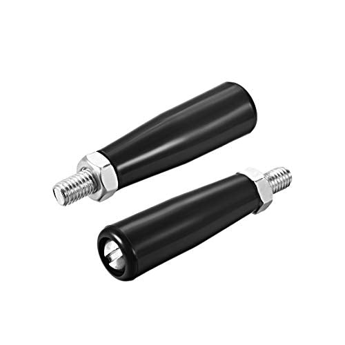 uxcell Clamping Handles Screw Knobs Handle,M8 x 47mm (DxL) Threaded Plastic Metal Revolving Handle Grip 2pcs