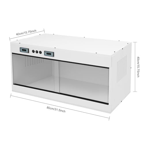 Reptile Tank for Lizards,Bearded Dragon Enclosure Terrarium,Reptile Breeding Box,31.5×15.75×15.75 Inch Reptile Enclosure with Dual Temp Control, LCD Display,Reptile Terrarium (White) - color: White