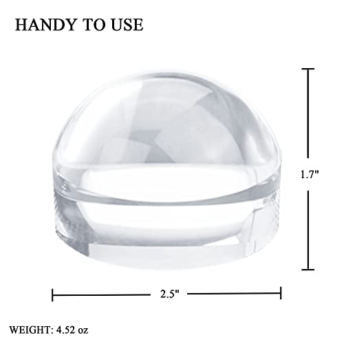 MAGDEPO 4X Acrylic Dome Magnifier 2.5 inch Crystal Clear Paperweight with Card Size Magnifying Sheet for Blueprints, Maps, Newspapers, Hobbies, etc.