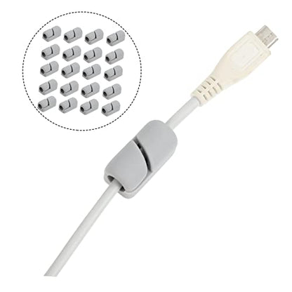 20pcs Clips Self-Adhesive Silicone Cable Fixing Clamps for Organizing USB Power and Mouse Cords Office