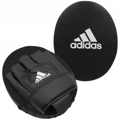 Adidas Boxing Home Training Kit - Pair of Gloves and Mitts 2pc Set for Adult & Kids, for Boxing, Punching Bag, Kickboxing, MMA, and Training, Black White