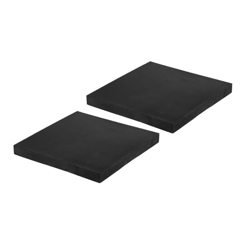PATIKIL Rubber Anti-Vibration Pads, 2 Pcs Square Vibration Isolation Mats 6" x 6" x 0.6" for HVAC Air Conditioner Air Compressor Washer Dryer, Black