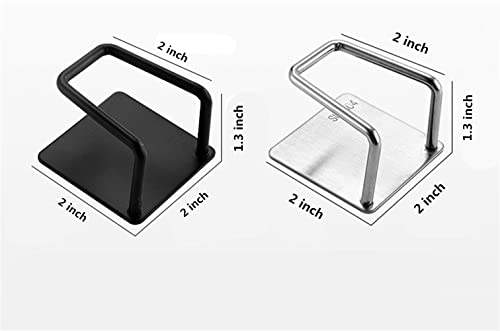 Pot Lid Holder, 2 Pairs of Wall Mount Pot Lid Organizer,304 Stainless Steel Self Adhesive Cabinet Door Pot Lid Holder Rack for Kitchen Wall Mount,Freely Adjustable Length - color: Black