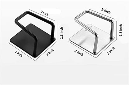 Pot Lid Holder, 2 Pairs of Wall Mount Pot Lid Organizer,304 Stainless Steel Self Adhesive Cabinet Door Pot Lid Holder Rack for Kitchen Wall Mount,Freely Adjustable Length - color: Black