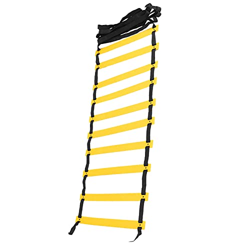 Gavigain Polypropylene Training Agility Speed Ladder Stairs Footwork for Soccer Fitness Accessory - color: black rope