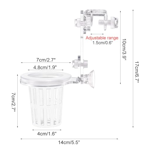 Sturdy Aquarium Plant Holder, Acrylic Adjustable Clear Aquarium Plant Holder Premium Aquarium Planter Cups for Aquarium Aquascape Cultivation Decoration