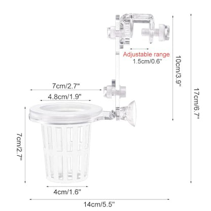 Sturdy Aquarium Plant Holder, Acrylic Adjustable Clear Aquarium Plant Holder Premium Aquarium Planter Cups for Aquarium Aquascape Cultivation Decoration