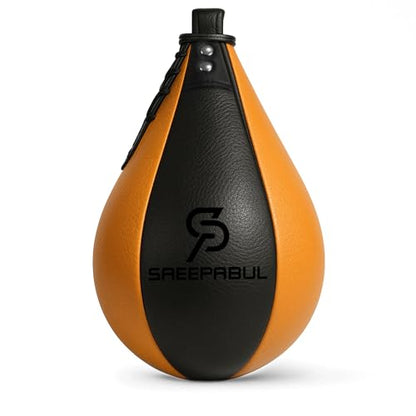 Speed Bag,Speed Bag for Boxing,PU Leather Reflex Training Pear Shaped Punching Bag,Fast Reaction Skills Development Perfect for Kids Teens Adults Boxing Coaches - color: Pro Orange(9.5" x 7.1")