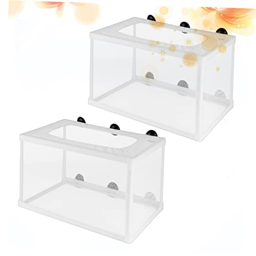 SUPVOX 2pcs Fish Net Big Aquarium Breeder Box Fish Tank Separator Suction Cup Net for