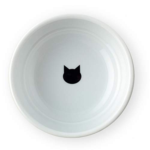 Necoichi Cat Food Bowl & Water Bowl - Shallow Wide Cute Cats Dish - Prevents Neck & Whisker Fatigue - Dishwasher & Microwave Safe - No Spill Ceramic Cat Bowl for Indoor Cats & Kittens (Dots Style) - color: Dots
