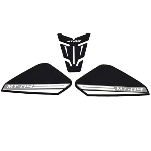 Motorcycle Fuel Tank Rubber Protection Pads for Yamaha MT-09 MT-09 SP 2025 - Anti-Slip Scratch Resistant Tank Traction Grips Sticker Decals (E) - color: White