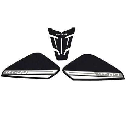 Motorcycle Fuel Tank Rubber Protection Pads for Yamaha MT-09 MT-09 SP 2025 - Anti-Slip Scratch Resistant Tank Traction Grips Sticker Decals (E) - color: White