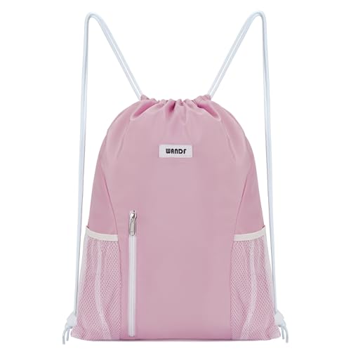 WANDF Drawstring Backpack, Gym Sackpack for Sports - color: Pink