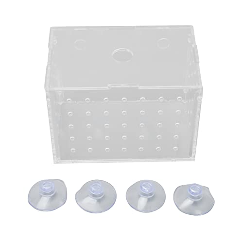 Fish Breeder Box, Aquarium Fish Breeding Box, High Transparency Acrylic Hatchery Incubator Tank with Suction Cups for Baby Fish Shrimp Clownfish Isolation and Rearing (11 * 7 * 8CM) - size: 11*7*8CM