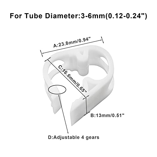 5Pcs Plastic Tubing Clamps Adjustable 1/8"-1/4" Plastic Hose Clamp, Laboratory Pinch Valve for Tubing 3-6mm - size: 3-6mm/0.12-0.24 inch