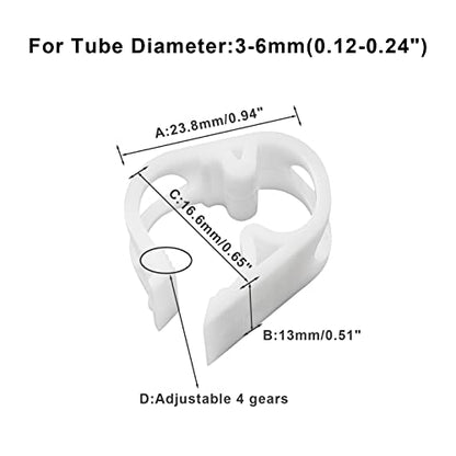 5Pcs Plastic Tubing Clamps Adjustable 1/8"-1/4" Plastic Hose Clamp, Laboratory Pinch Valve for Tubing 3-6mm - size: 3-6mm/0.12-0.24 inch