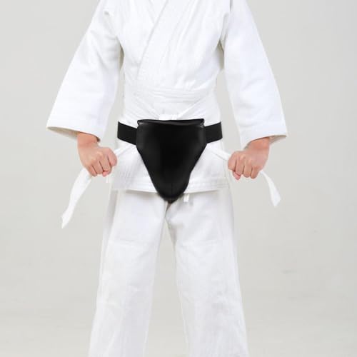 Angoily Professional Groin Protector for Boxing and Martial Arts Comfortable Crotch Fighting Guard Integrated Wear-Resistant Taekwondo Groin Protector for Boys