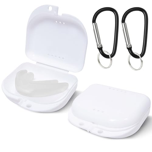 Retainer Case 2 Pack, Vented Mouth Guard & Aligner Case Holder - color: White, size: Pack of 2