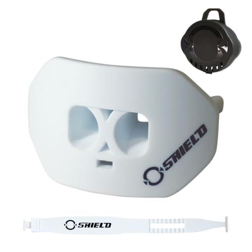 O Shield Core Football Mouth Guard, Detachable Strap | Football Mouth Guard with Detachable Strap — No-Boil Ready Fit, BPA-Free, Brace-Friendly, Includes Carrying Case - color: White